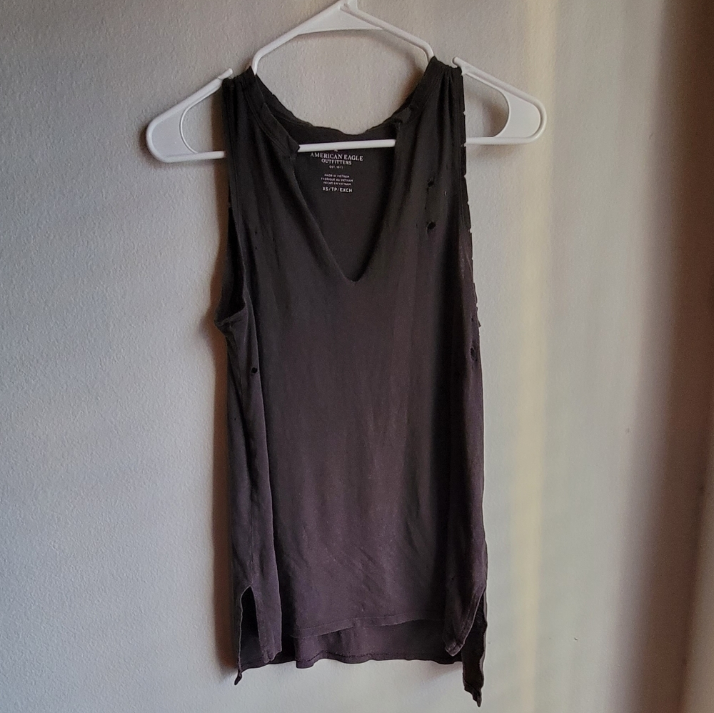 American eagle distressed tank top